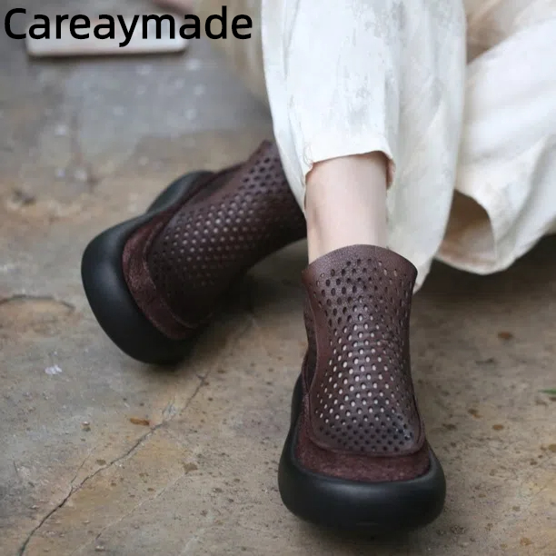 Ethnic Outfit - Careaymade-Genuine leather large head wide toe