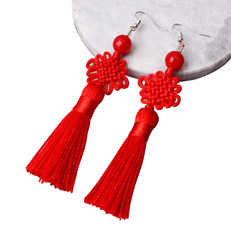 Y2K Ethnic Fashion - Colorful Thread Braided Chinese Knot Tassel