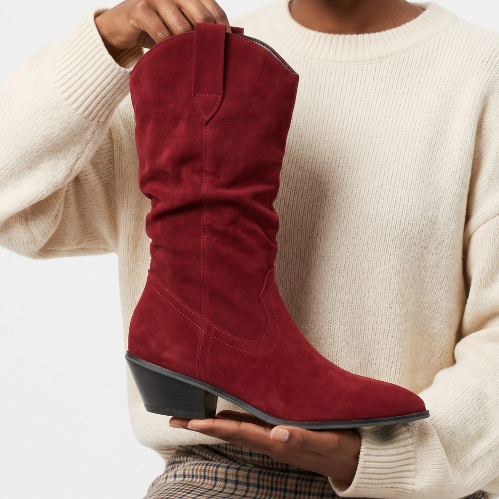 The Ethnic Fashion - Fall Winter Velvet Short Boots Western