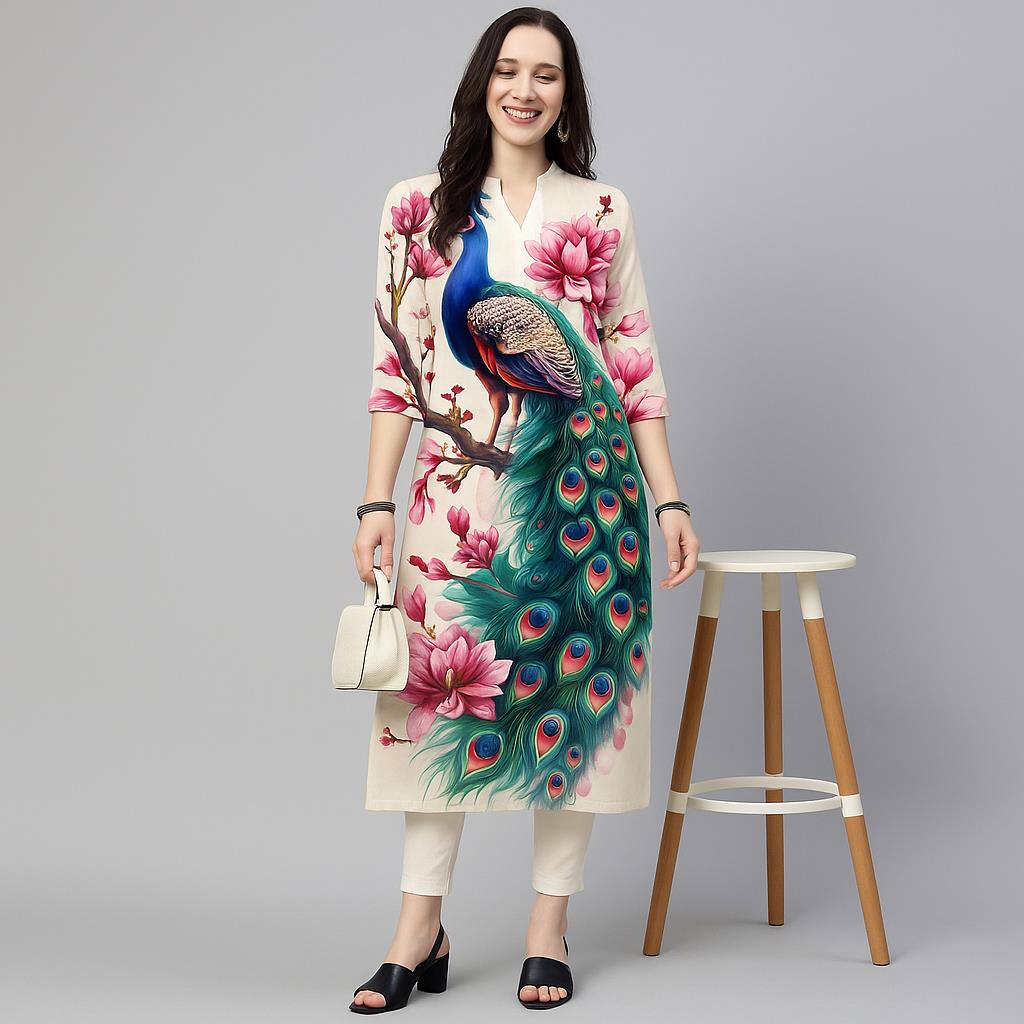 Peacock Women's Kurt Casual Fa - огляд і ціна Ethnic Fashion Kurtis