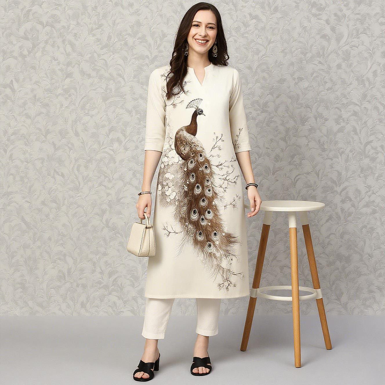 Peacock Women's Kurt Casual Fa - огляд і ціна Ethnic Fashion Kurtis