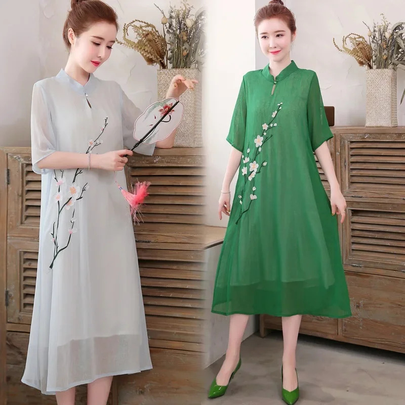 White Chinese Qipao Cheongsam  - огляд і ціна Ao Dai Vietnam Dress