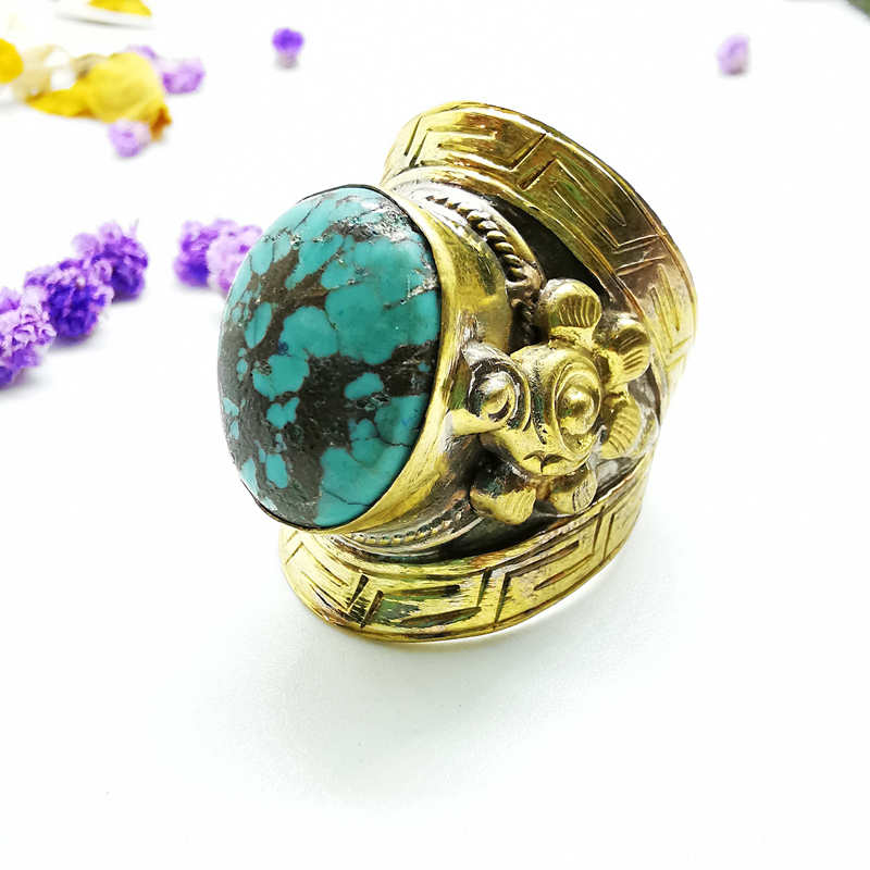 Tibetan Big Rings for Man Gold - огляд і ціна Ethnic Fashion Com