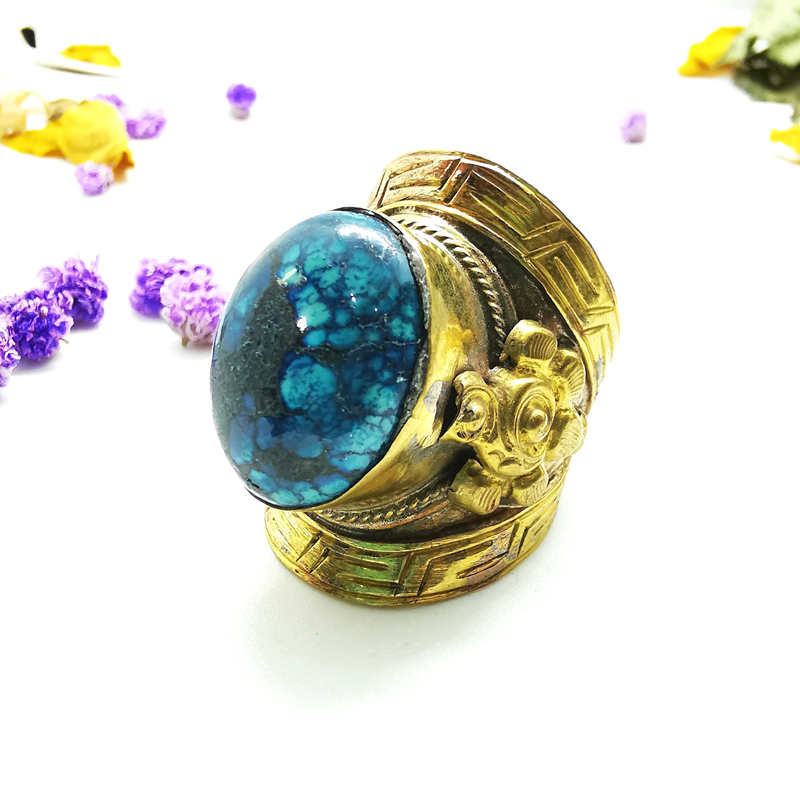Tibetan Big Rings for Man Gold - огляд і ціна Ethnic Fashion Com